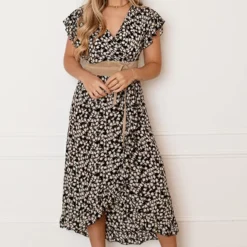 Midi Jurk Floral Jenny Taupe -Mooie Stijl Verkoop Midi Jurk Floral Jenny Taupe 2 586x900 1