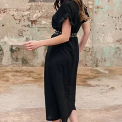 Midi Jurk Jazzie Zwart 2.0 -Mooie Stijl Verkoop Midi Jurk Jazzie Zwart 4 586x900 1