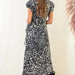 Midi Jurk Leopard Jenny Zwart -Mooie Stijl Verkoop Midi Jurk Leopard Jenny Zwart 5 586x900 1
