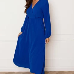 Midi Jurk Met Zakken Leah Kobalt