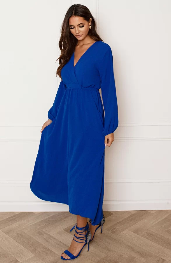 Midi Jurk Met Zakken Leah Kobalt 1 Midi Jurk Met Zakken Leah Kobalt