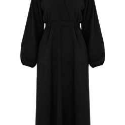 Midi Jurk Met Zakken Leah Zwart -Mooie Stijl Verkoop Midi Jurk Met Zakken Leah Zwart 586x900 1