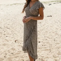 Midi Jurk Panterprint Jenny Ecru