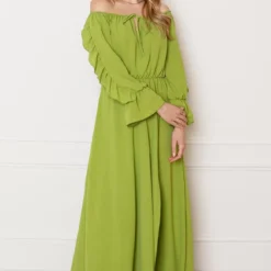 Offshoulder Jurk Met Split Bibi Olive