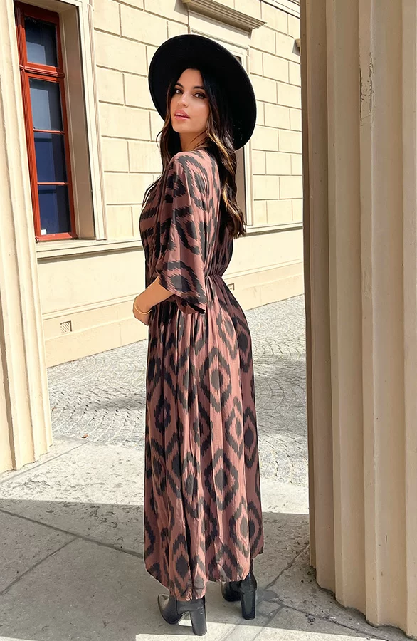 Oversized Jurk Met Print Dyane Choco 5 Oversized Jurk Met Print Dyane Choco - Afbeelding 5