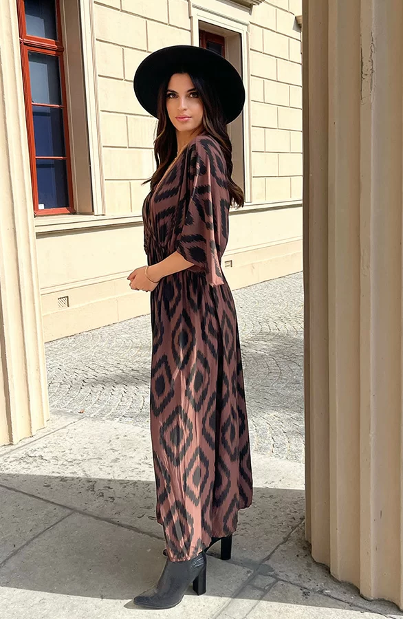 Oversized Jurk Met Print Dyane Choco 4 Oversized Jurk Met Print Dyane Choco - Afbeelding 4