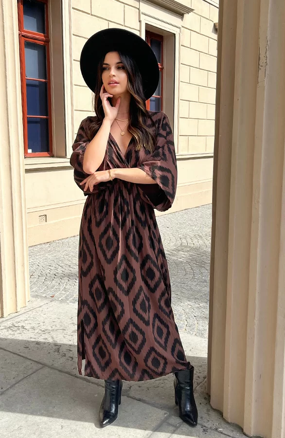 Oversized Jurk Met Print Dyane Choco 2 Oversized Jurk Met Print Dyane Choco - Afbeelding 2