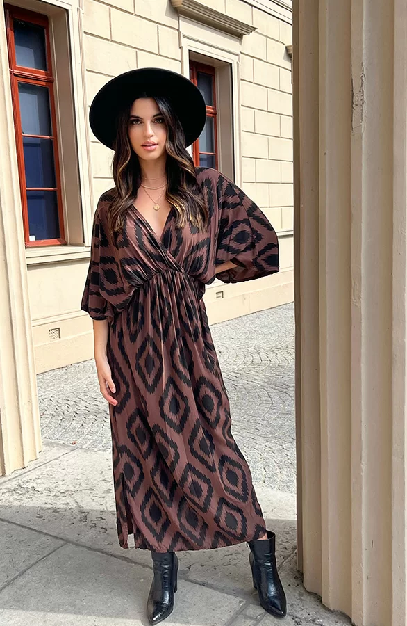 Oversized Jurk Met Print Dyane Choco 1 Oversized Jurk Met Print Dyane Choco