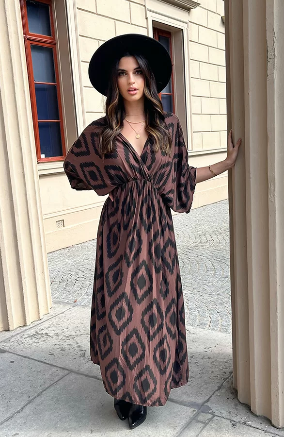 Oversized Jurk Met Print Dyane Choco 3 Oversized Jurk Met Print Dyane Choco - Afbeelding 3