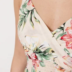 Palm Spaghetti Jurk Jacky Beige -Mooie Stijl Verkoop Palm Spaghetti Jurk Jacky Beige 1 586x900 1