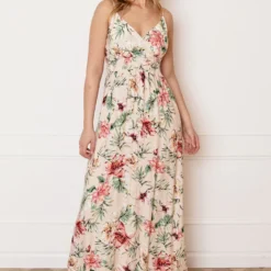 Palm Spaghetti Jurk Jacky Beige -Mooie Stijl Verkoop Palm Spaghetti Jurk Jacky Beige 2 586x900 1