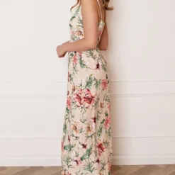 Palm Spaghetti Jurk Jacky Beige -Mooie Stijl Verkoop Palm Spaghetti Jurk Jacky Beige 6 586x900 1