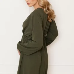 Plooien V-hals Jurk Tess Army 14 Plooien V-hals Jurk Tess Army -Mooie Stijl Verkoop Plooien V hals Jurk Tess Army 5 586x900 1