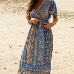 Print Maxi Jurk Elodie Kobalt -Mooie Stijl Verkoop Print Maxi Jurk Elodie Kobalt 3 586x900 1