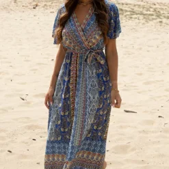 Print Maxi Jurk Elodie Kobalt