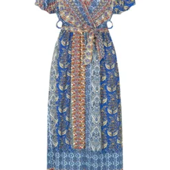 Print Maxi Jurk Elodie Kobalt -Mooie Stijl Verkoop Print Maxi Jurk Elodie Kobalt 586x900 1
