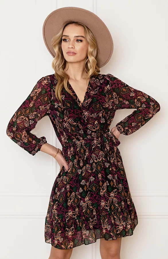 Print Strik Jurk Vivian Multi 1 Print Strik Jurk Vivian Multi