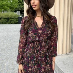 Print Strik Jurk Vivian Multi 14 Print Strik Jurk Vivian Multi -Mooie Stijl Verkoop Print Strik Jurk Vivian Multi 5 586x900 2