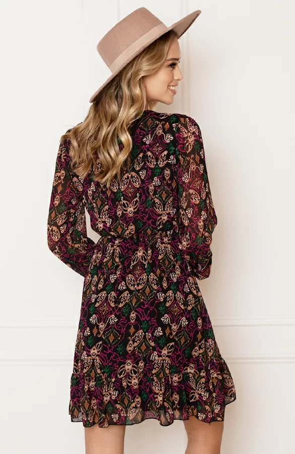 Print Strik Jurk Vivian Multi 4 Print Strik Jurk Vivian Multi - Afbeelding 4