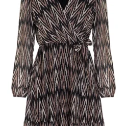 Print Strik Jurk Vivian Choco 11 Print Strik Jurk Vivian Choco -Mooie Stijl Verkoop Print Strik jurk Vivian Choco 586x900 1