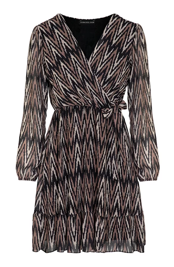 Print Strik Jurk Vivian Choco 6 Print Strik Jurk Vivian Choco - Afbeelding 6