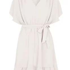 Ruches Jurk Mandy Beige -Mooie Stijl Verkoop Ruches Jurk Mandy Beige 586x900 1