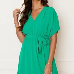 Ruches Jurk Mandy Bright Green