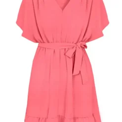 Ruches Jurk Mandy Dust Roze -Mooie Stijl Verkoop Ruches Jurk Mandy Dust Roze 586x900 1