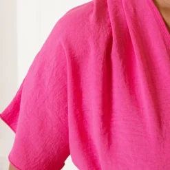 Ruches Jurk Mandy Fuchsia -Mooie Stijl Verkoop Ruches Jurk Mandy Fuchsia 5 586x900 1