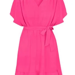 Ruches Jurk Mandy Fuchsia -Mooie Stijl Verkoop Ruches Jurk Mandy Fuchsia 586x900 1