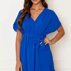 Ruches Jurk Mandy Kobalt