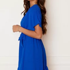 Ruches Jurk Mandy Kobalt -Mooie Stijl Verkoop Ruches Jurk Mandy Kobalt 3 586x900 2