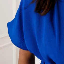 Ruches Jurk Mandy Kobalt -Mooie Stijl Verkoop Ruches Jurk Mandy Kobalt 5 586x900 1