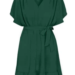 Ruches Jurk Mandy Smaragd -Mooie Stijl Verkoop Ruches Jurk Mandy Smaragd 586x900 1