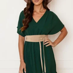 Ruches Jurk Mandy Smaragd