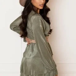 Silky Ribstof Jurk Evy Army -Mooie Stijl Verkoop Silky Ribstof Jurk Evy Army 2 586x900 1