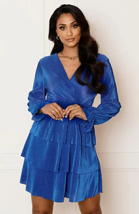 Silky Ribstof Jurk Evy Kobalt 1 Silky Ribstof Jurk Evy Kobalt