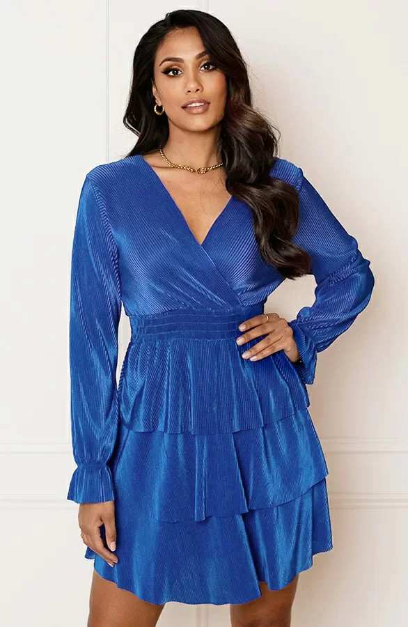 Silky Ribstof Jurk Evy Kobalt 2 Silky Ribstof Jurk Evy Kobalt - Afbeelding 2