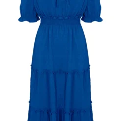 Smocked Offshoulder Jurk Sophia Kobalt 11 Smocked Offshoulder Jurk Sophia Kobalt -Mooie Stijl Verkoop Smocked Offshoulder Jurk Sophia Kobalt 586x900 1