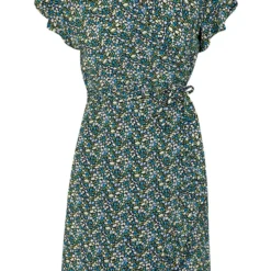 Strik Jurk Bloemenprint Jade Blauw -Mooie Stijl Verkoop Strik Jurk Bloemenprint Jade Blauw 586x900 1