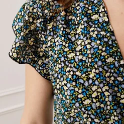 Strik Jurk Bloemenprint Jade Blauw -Mooie Stijl Verkoop Strik Jurk Bloemenprint Jade Blauw 7 586x900 1