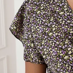 Strik Jurk Bloemenprint Jade Paars -Mooie Stijl Verkoop Strik Jurk Bloemenprint Jade Paars 3 586x900 1