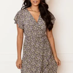 Strik Jurk Bloemenprint Jade Paars