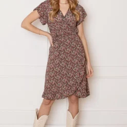 Strik Jurk Bloemenprint Jade Roze -Mooie Stijl Verkoop Strik Jurk Bloemenprint Jade Roze 2 586x900 1