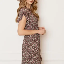 Strik Jurk Bloemenprint Jade Roze -Mooie Stijl Verkoop Strik Jurk Bloemenprint Jade Roze 7 586x900 1