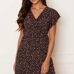 Strik Jurk Cheetahprint Jade Zwart Koraal -Mooie Stijl Verkoop Strik Jurk Cheetahprint Jade Zwart Koraal 5 586x900 2