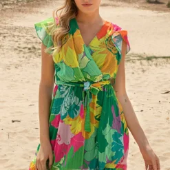 Strik Jurk Grote Bloemenprint Lea Multicolor