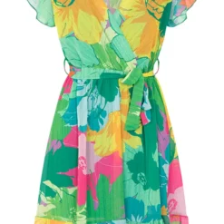 Strik Jurk Grote Bloemenprint Lea Multicolor -Mooie Stijl Verkoop Strik Jurk Grote Bloemenprint Lea Multicolor 586x900 1