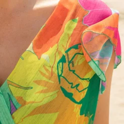 Strik Jurk Grote Bloemenprint Lea Multicolor -Mooie Stijl Verkoop Strik Jurk Grote Bloemenprint Lea Multicolor 6 586x900 1