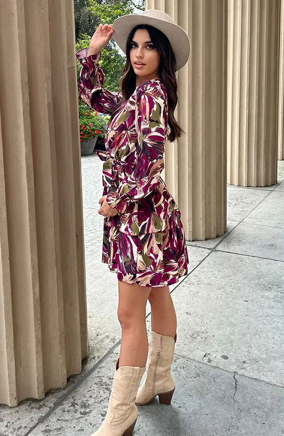 Strik Jurk Met Print Holly Magenta 3 Strik Jurk Met Print Holly Magenta - Afbeelding 3